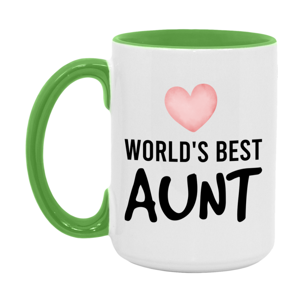 World's Best Aunt Mug, Aunt Superlative Coffee Mug, 11oz or 15oz Ceramic Cup, Gift for Aunt