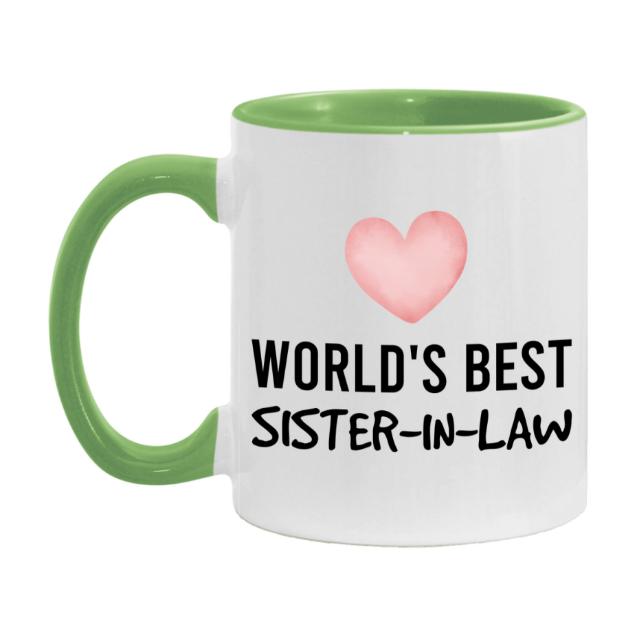 World's Best Sister-In-Law Mug, Sister-In-Law Superlative Coffee Mug, 11oz or 15oz Ceramic Cup, Gift for Sister-In-Law