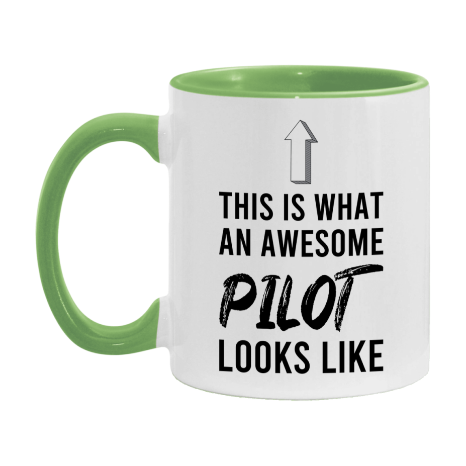 Funny Pilot Mug - This Is What An Awesome Pilot Looks Like - 11oz or 15oz Ceramic Coffee Cup - Novelty Gift for Pilot Professionals