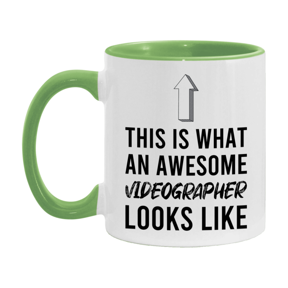 Funny Videographer Mug - This Is What An Awesome Videographer Looks Like - 11oz or 15oz Ceramic Coffee Cup - Novelty Gift for Videographer Professionals