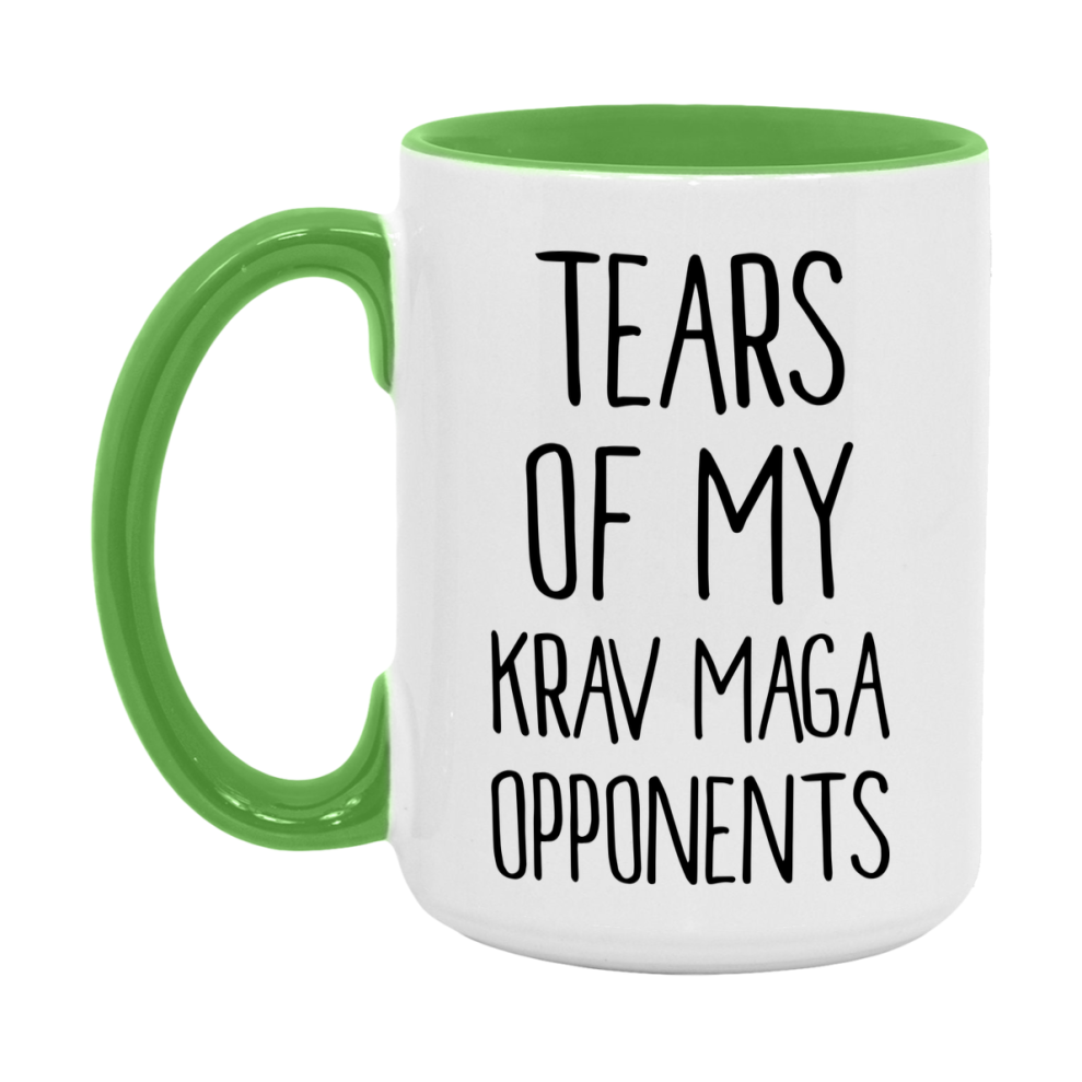 Funny Martial Arts Mug - "Tears Of My Krav Maga Opponents" - 11Oz Or 15Oz White Ceramic Coffee Cup