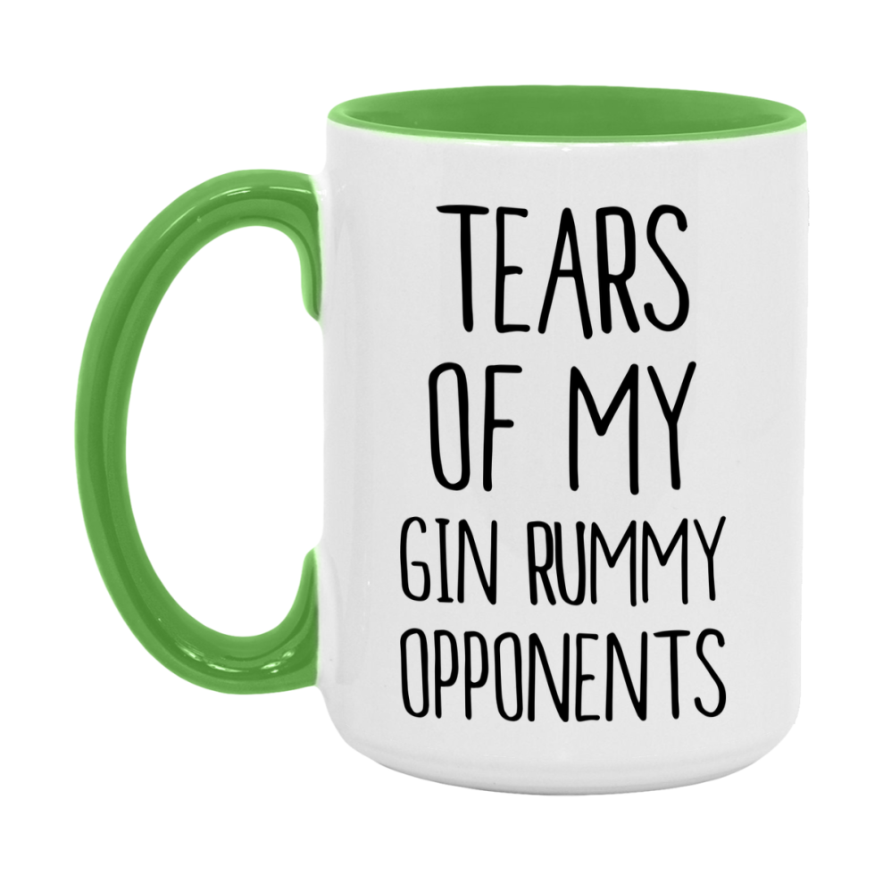 Funny Gin Rummy Mug – “Tears Of My Gin Rummy Opponents” – 11Oz Or 15Oz Coffee Cup