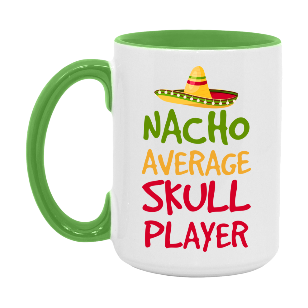 Funny Nacho Average Skull Player Mug – 11Oz Or 15Oz Ceramic Coffee Cup For Card Game Lovers