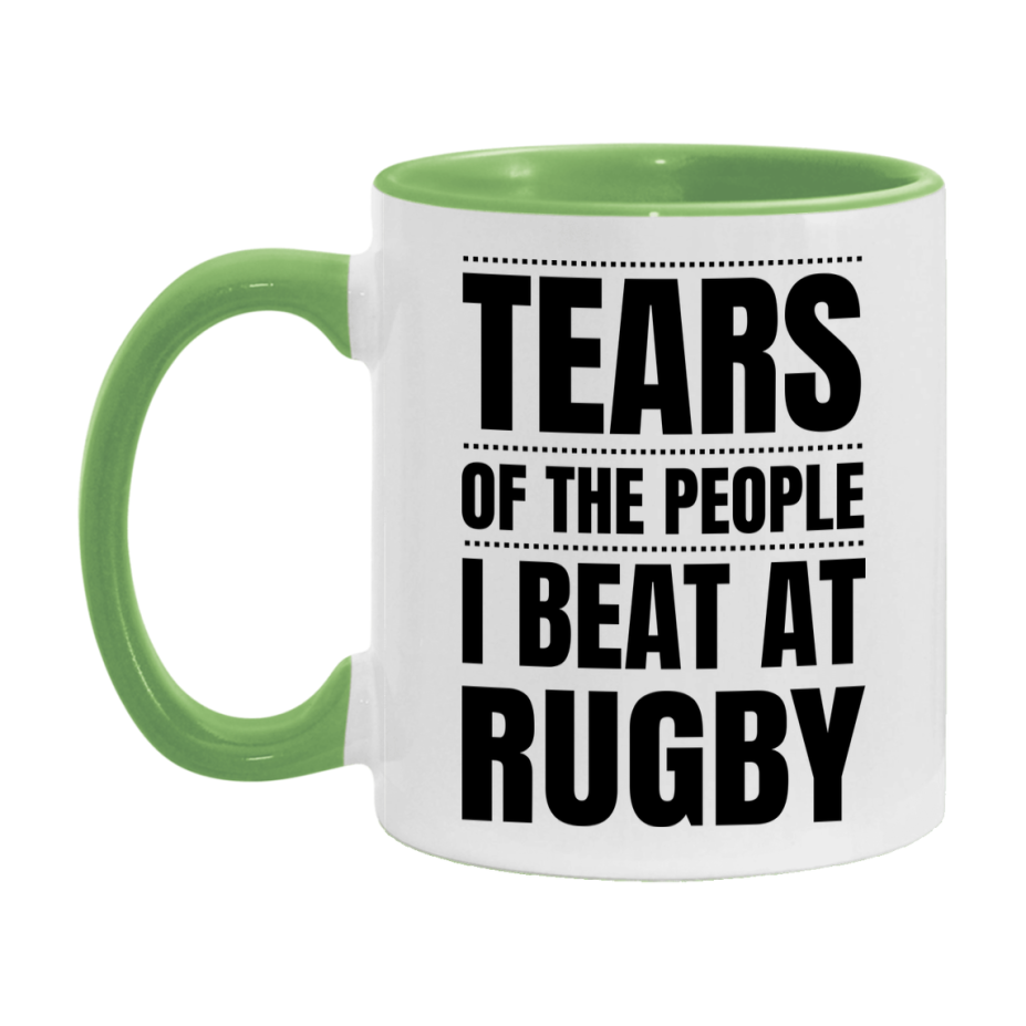 Funny Rugby Mug - "Tears Of The People I Beat At Rugby" - 11Oz Or 15Oz Ceramic Coffee Cup
