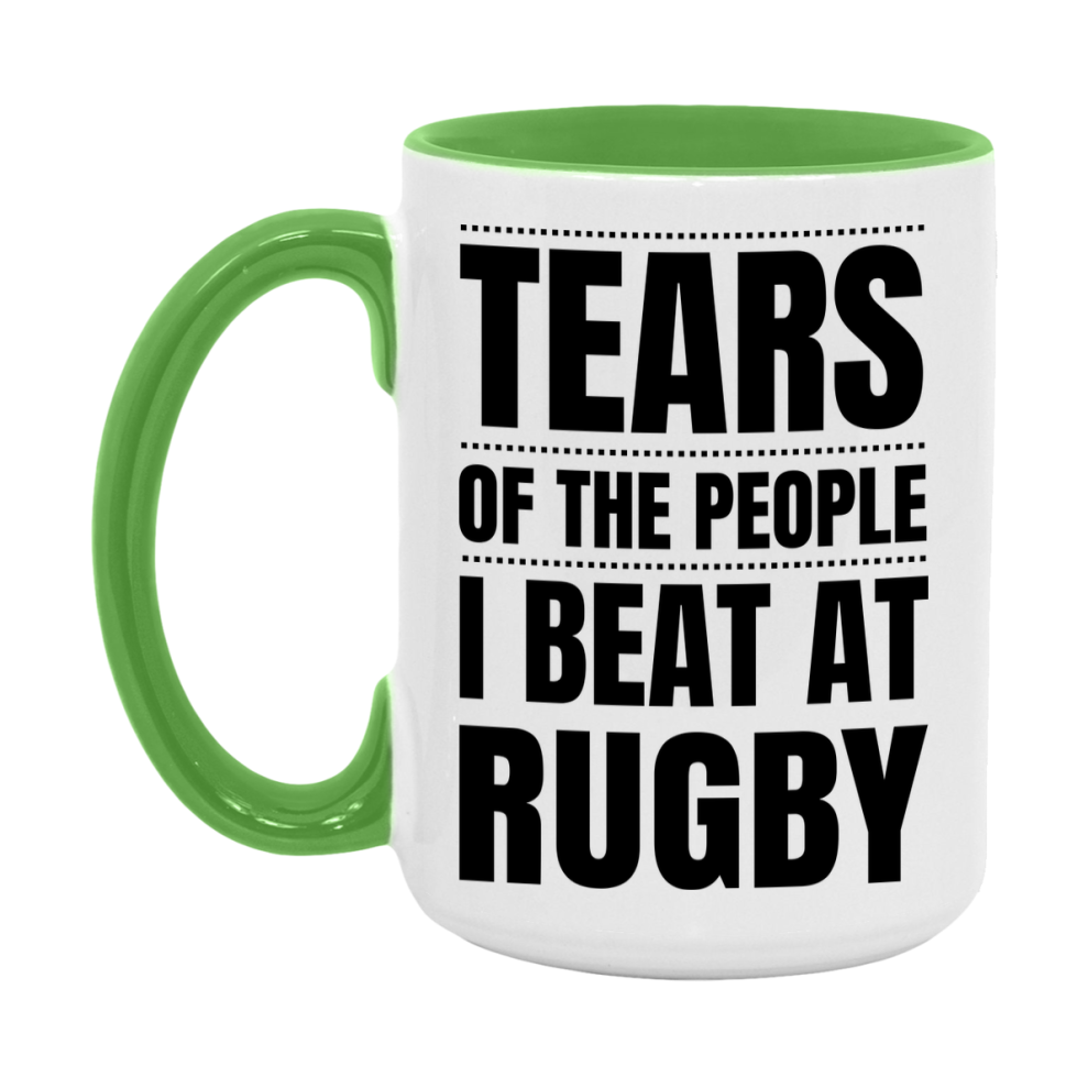 Funny Rugby Mug - "Tears Of The People I Beat At Rugby" - 11Oz Or 15Oz Ceramic Coffee Cup