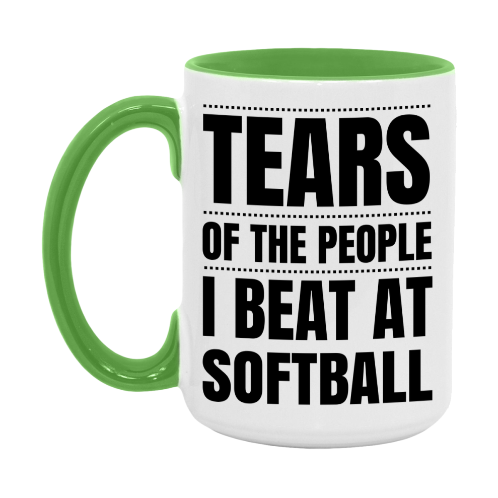 Funny Softball Mug - "Tears Of The People I Beat At Softball" - 11Oz Or 15Oz Ceramic Coffee Cup