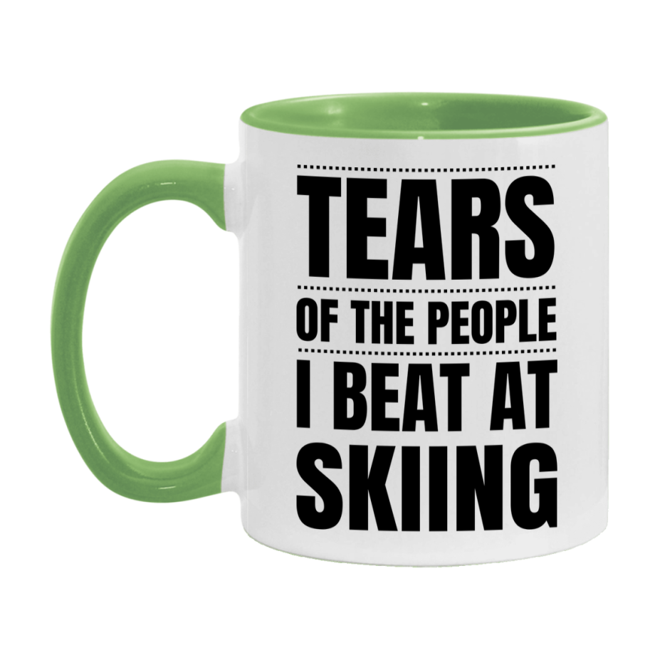Funny Skiing Mug - "Tears Of The People I Beat At Skiing" - 11Oz Or 15Oz Ceramic Coffee Cup