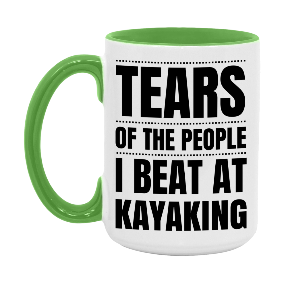 Funny Kayaking Mug - "Tears Of The People I Beat At Kayaking" - 11Oz Or 15Oz Ceramic Coffee Cup