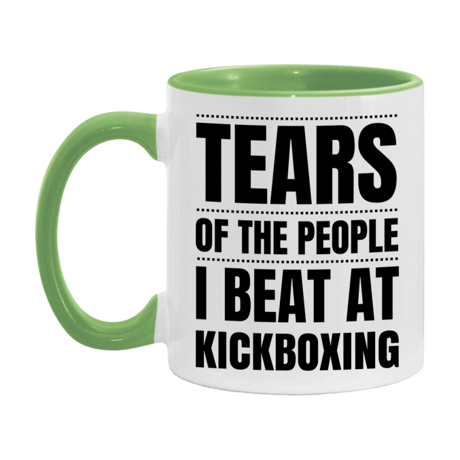 Funny Kickboxing Mug - "Tears Of The People I Beat At Kickboxing" - 11Oz Or 15Oz Ceramic Coffee Cup