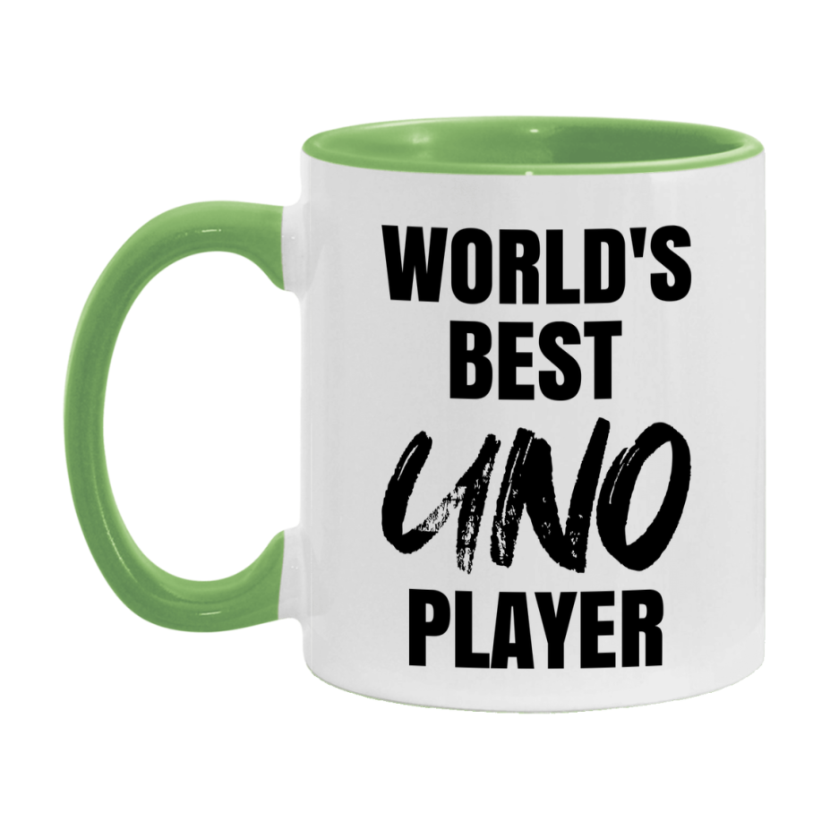 World's Best Uno Player Mug, Funny Card Game Player Gift, 11Oz Or 15Oz White Ceramic Mug