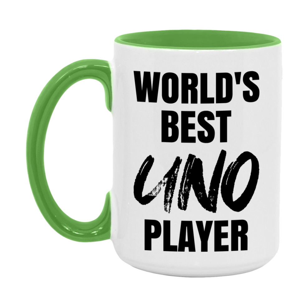 World's Best Uno Player Mug, Funny Card Game Player Gift, 11Oz Or 15Oz White Ceramic Mug