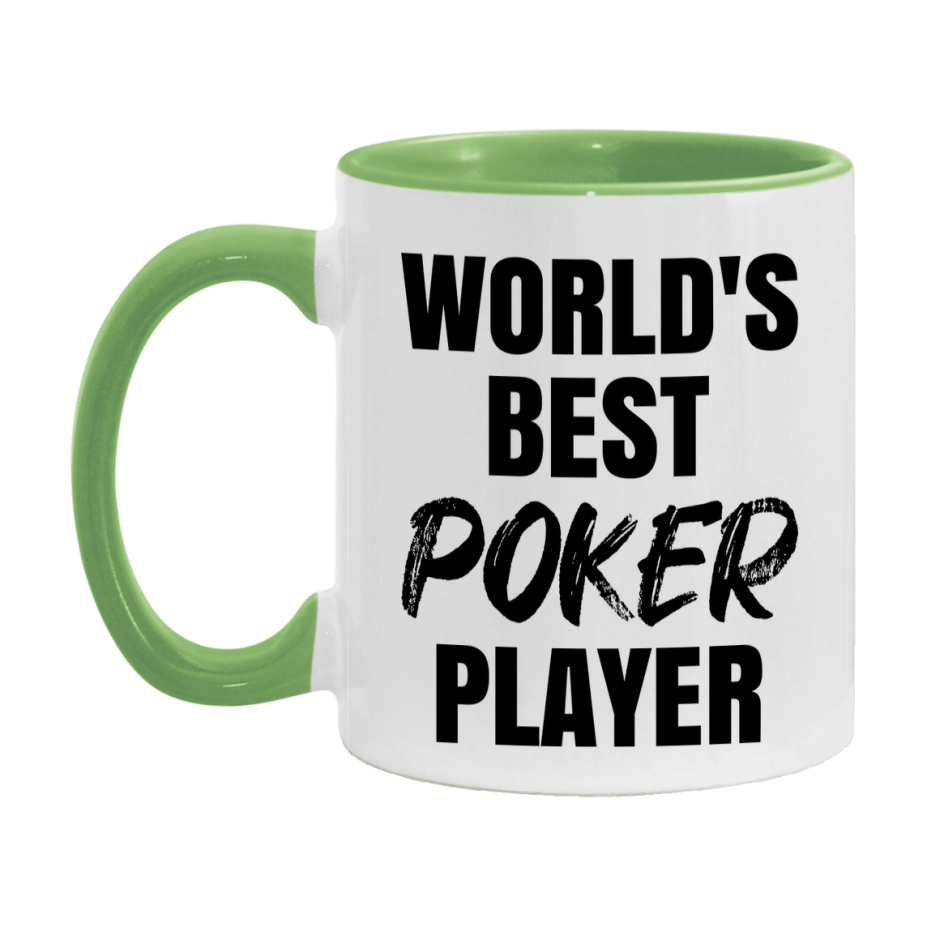 World's Best Poker Player Mug, Funny Card Game Player Gift, 11Oz Or 15Oz White Ceramic Mug
