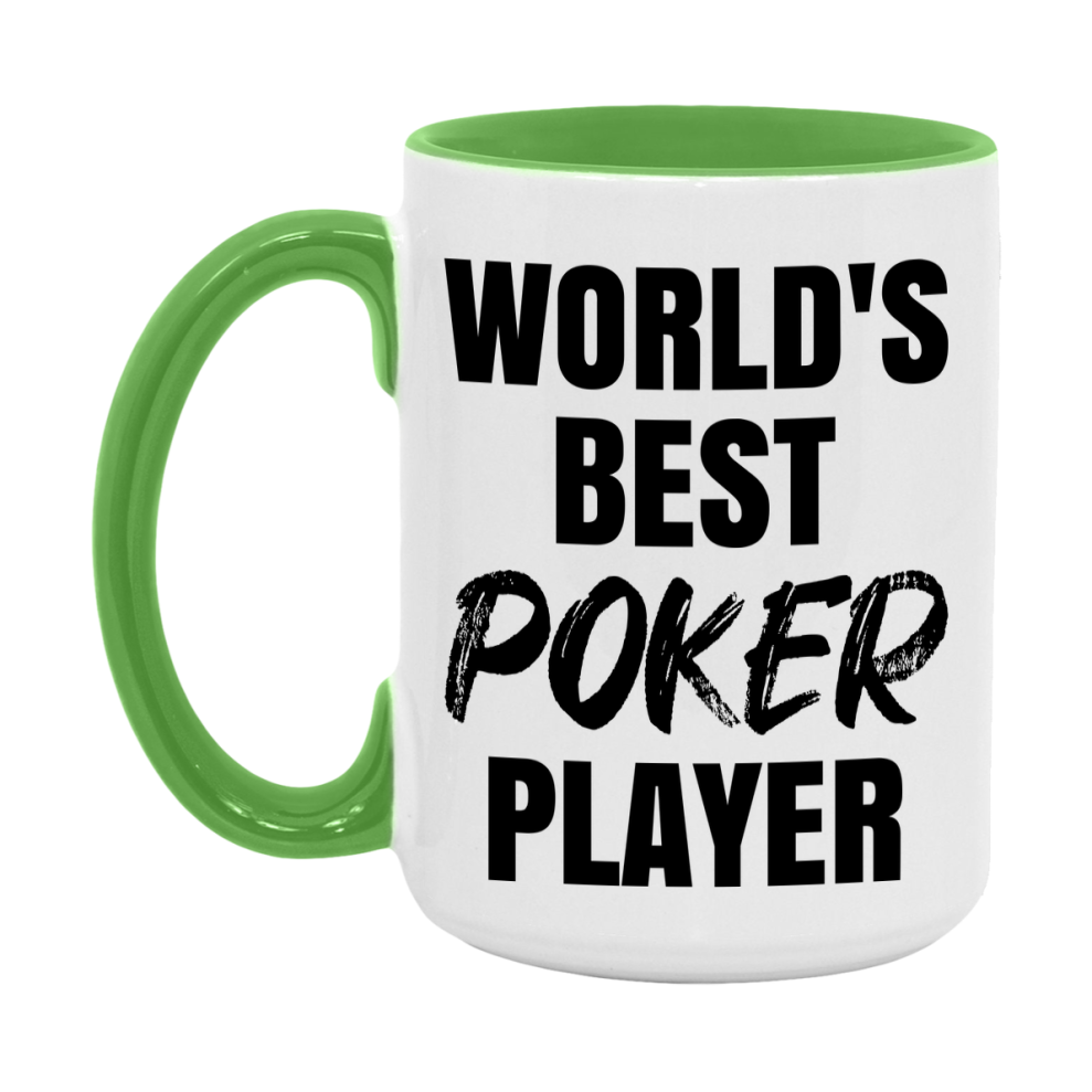 World's Best Poker Player Mug, Funny Card Game Player Gift, 11Oz Or 15Oz White Ceramic Mug
