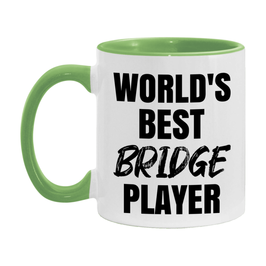 World's Best Bridge Player Mug, Funny Card Game Player Gift, 11Oz Or 15Oz White Ceramic Mug