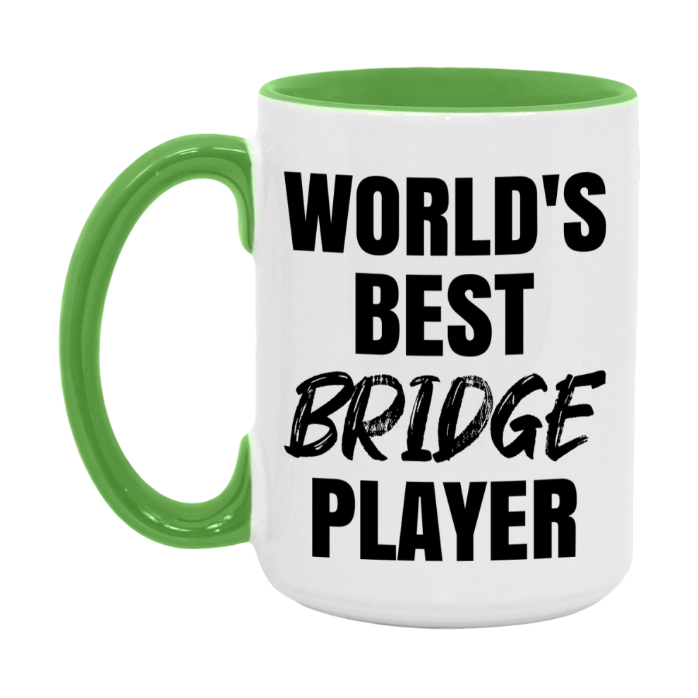 World's Best Bridge Player Mug, Funny Card Game Player Gift, 11Oz Or 15Oz White Ceramic Mug