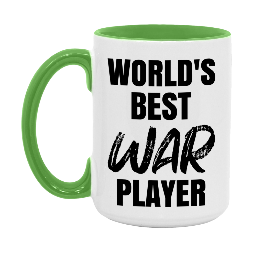World's Best War Player Mug, Funny Card Game Player Gift, 11Oz Or 15Oz White Ceramic Mug