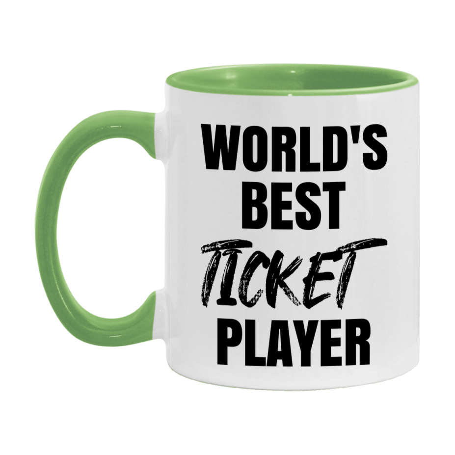 World's Best Ticket Player Mug, Funny Game Board Gift, 11Oz Or 15Oz White Ceramic Mug