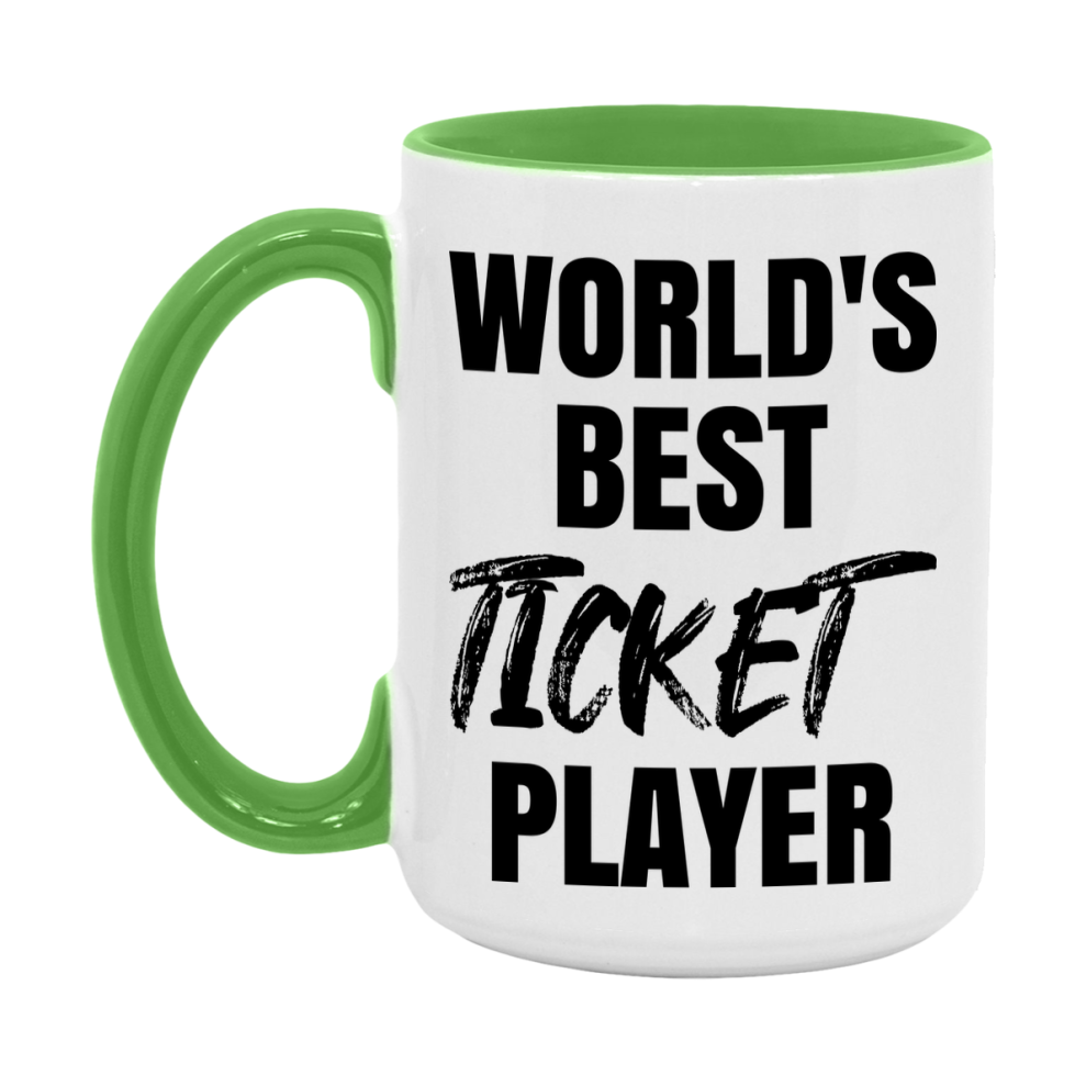 World's Best Ticket Player Mug, Funny Game Board Gift, 11Oz Or 15Oz White Ceramic Mug