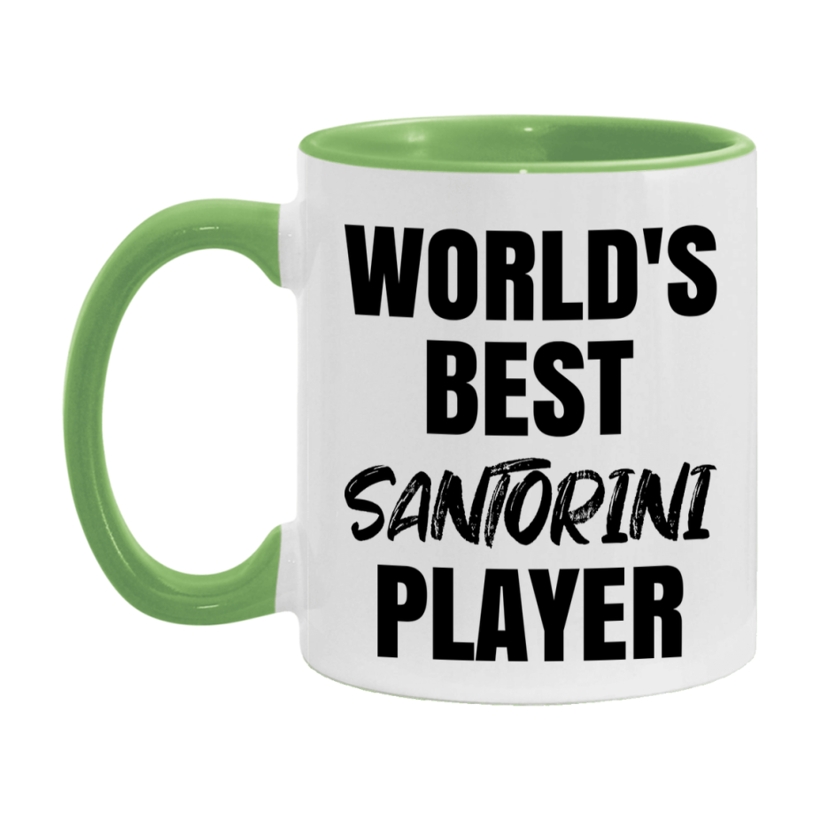 World's Best Santorini Player Mug, Funny Game Board Gift, 11Oz Or 15Oz White Ceramic Mug