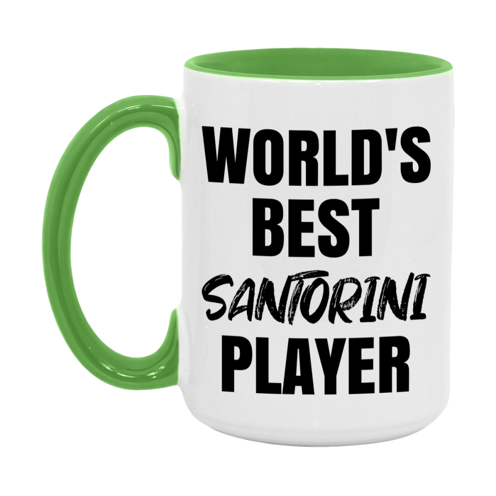 World's Best Santorini Player Mug, Funny Game Board Gift, 11Oz Or 15Oz White Ceramic Mug