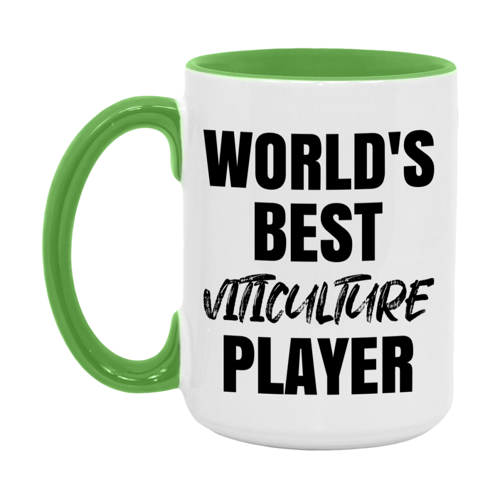 World's Best Viticulture Player Mug, Funny Game Board Gift, 11Oz Or 15Oz White Ceramic Mug