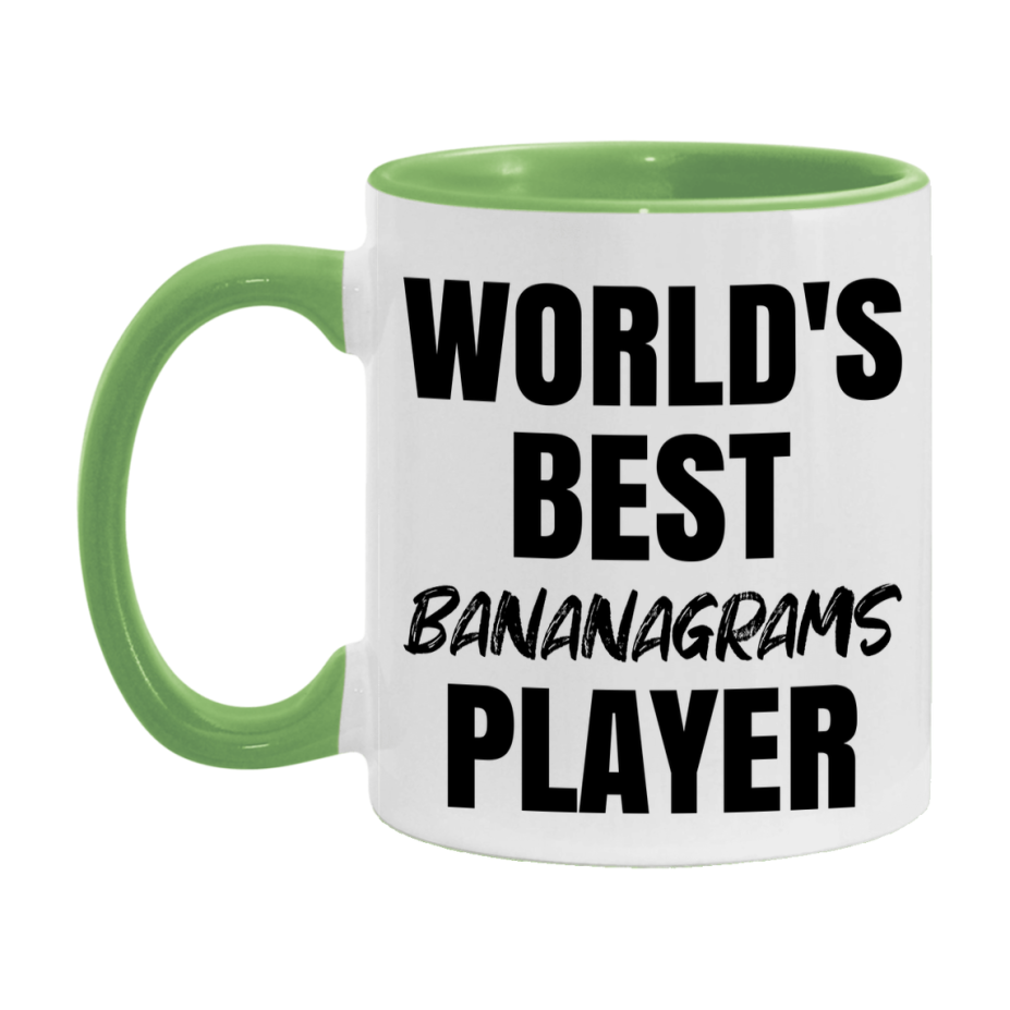 World's Best Bananagrams Player Mug, Funny Game Board Gift, 11Oz Or 15Oz White Ceramic Mug