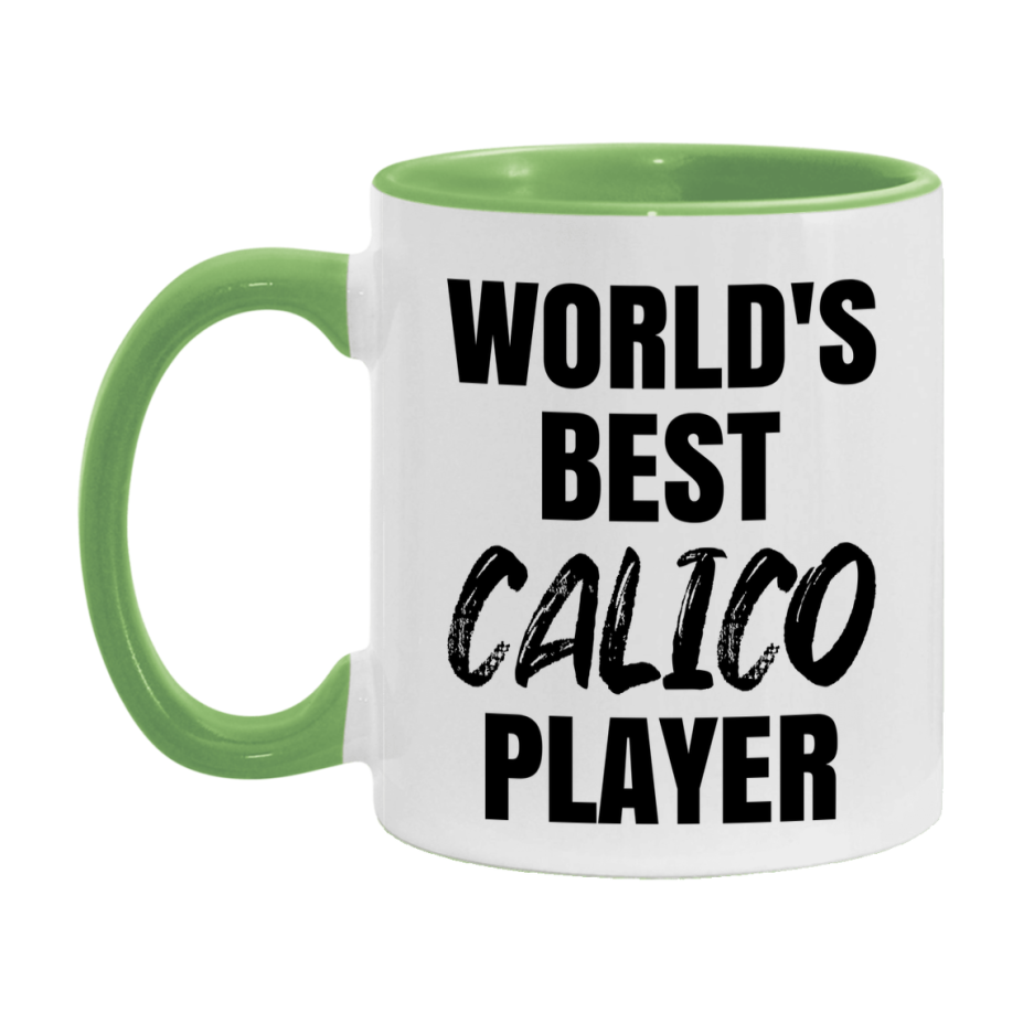 World's Best Calico Player Mug, Funny Game Board Gift, 11Oz Or 15Oz White Ceramic Mug