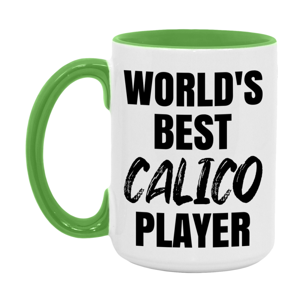 World's Best Calico Player Mug, Funny Game Board Gift, 11Oz Or 15Oz White Ceramic Mug