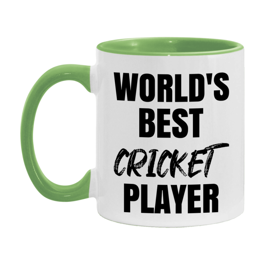 World's Best Cricket Player Mug, Double-Sided 11Oz Or 15Oz Coffee Cup