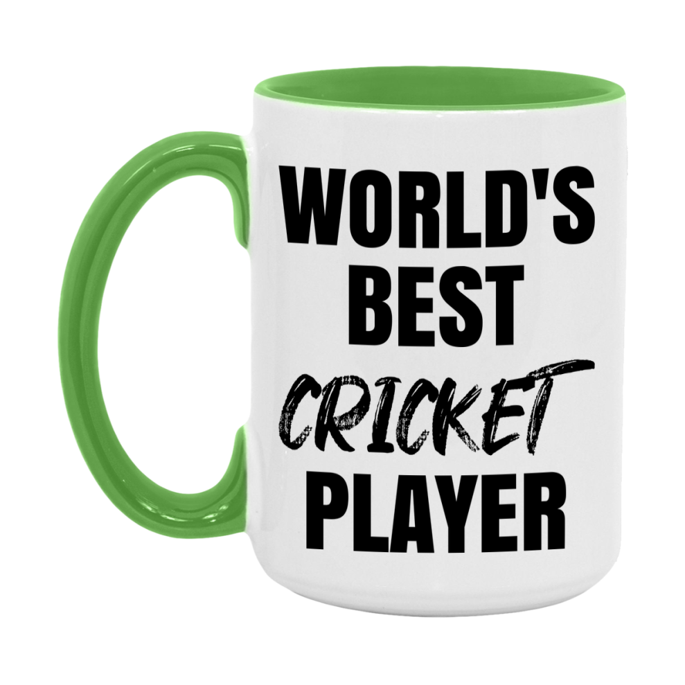 World's Best Cricket Player Mug, Double-Sided 11Oz Or 15Oz Coffee Cup