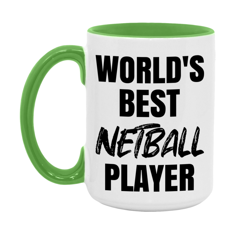 World's Best Netball Player Mug, Double-Sided 11Oz Or 15Oz Coffee Cup