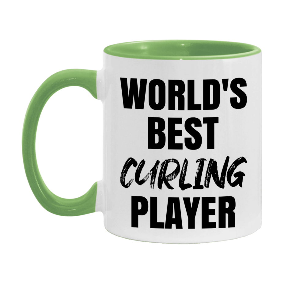 World's Best Curling Player Mug, Double-Sided 11Oz Or 15Oz Coffee Cup