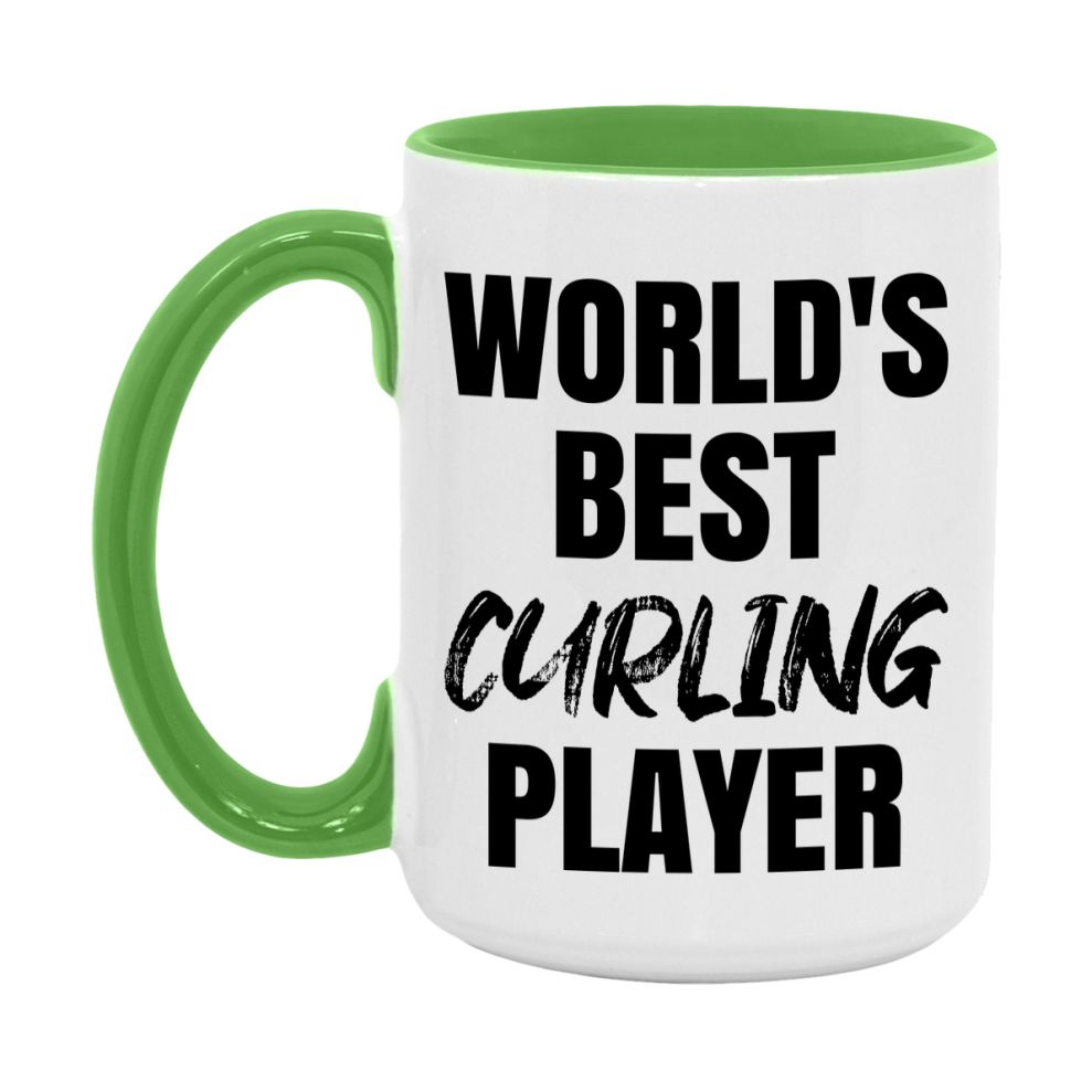 World's Best Curling Player Mug, Double-Sided 11Oz Or 15Oz Coffee Cup