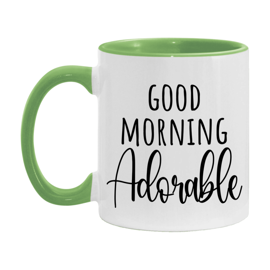 Good Morning Adorable Mug, Valentine's Day Mug For Adorable Lover, 11Oz Or 15Oz Ceramic Coffee Cup