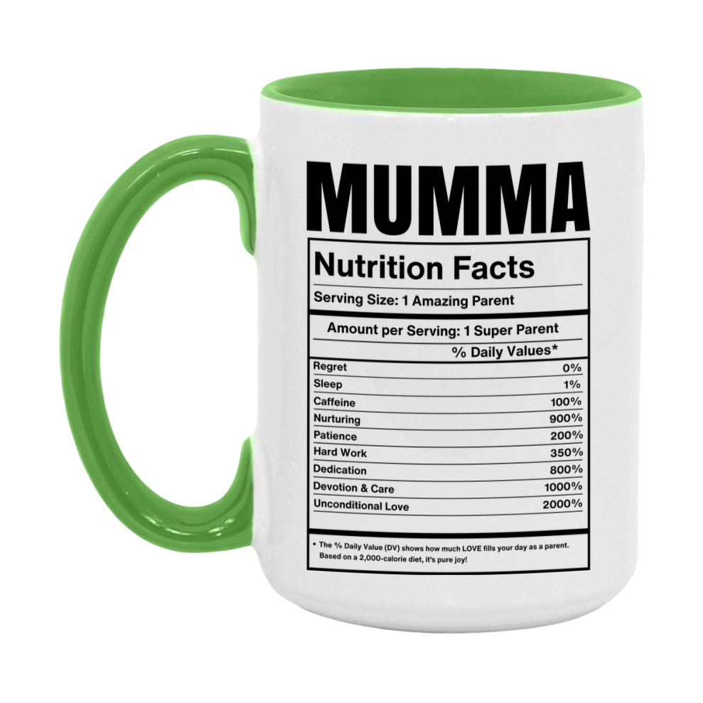 Mumma Coffee Mug, Nutrition Facts Mug For Mumma, Funny Gift For Mumma, 11Oz Or 15Oz Cup