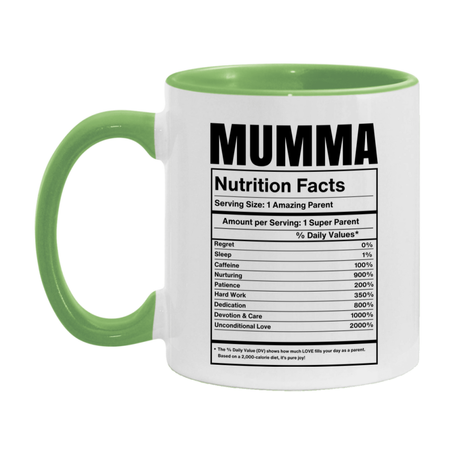 Mumma Coffee Mug, Nutrition Facts Mug For Mumma, Funny Gift For Mumma, 11Oz Or 15Oz Cup