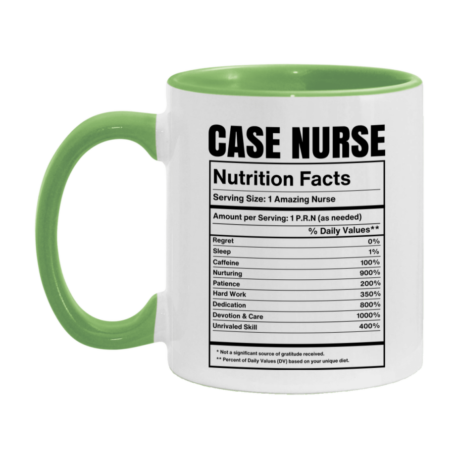 Case Nurse Coffee Mug, Case Nurse Nutrition Facts, 11Oz Or 15Oz Ceramic Cup