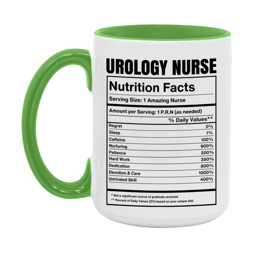 Urology Nurse Coffee Mug, Urology Nurse Nutrition Facts, 11Oz Or 15Oz Ceramic Cup