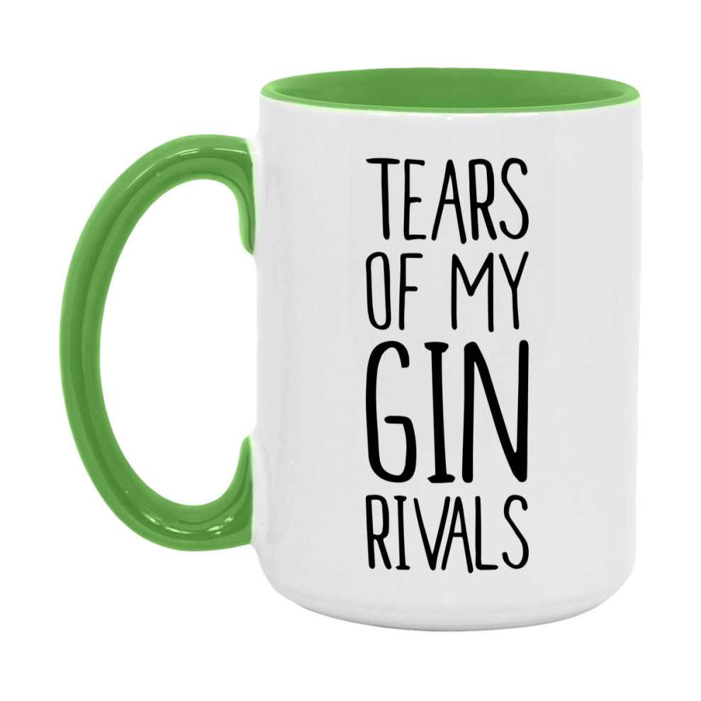 Funny Gin Mug, Tears Of My Gin Rivals, 11Oz Or 15Oz Ceramic Coffee Cup