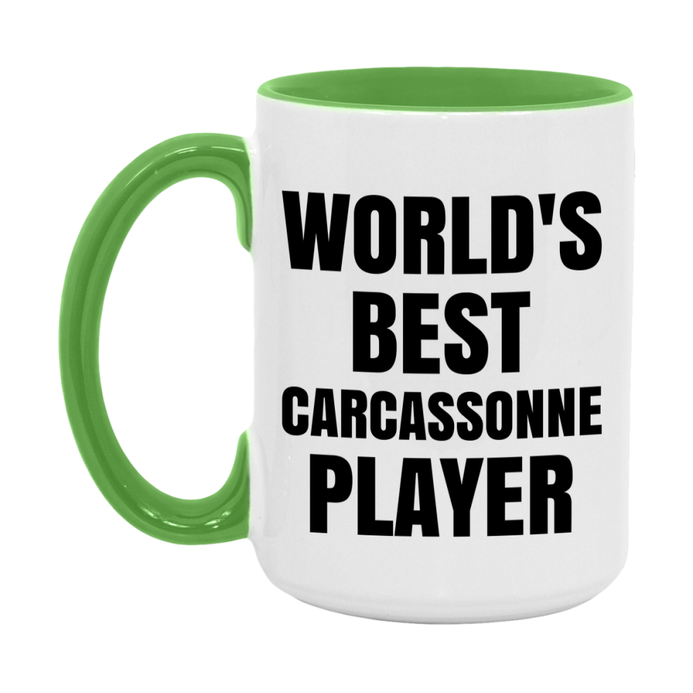 Funny Game Board Mug, World's Okayest Carcassonne Player, 11Oz Or 15Oz Ceramic Coffee Cup