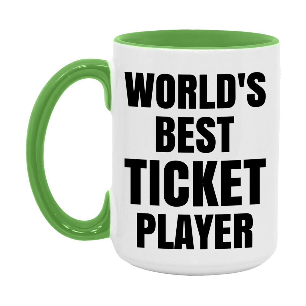 Funny Game Board Mug, World's Okayest Ticket Player, 11Oz Or 15Oz Ceramic Coffee Cup