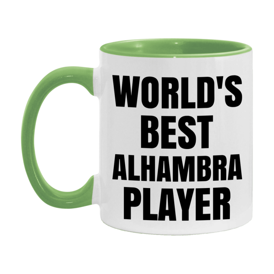 Funny Game Board Mug, World's Okayest Alhambra Player, 11Oz Or 15Oz Ceramic Coffee Cup