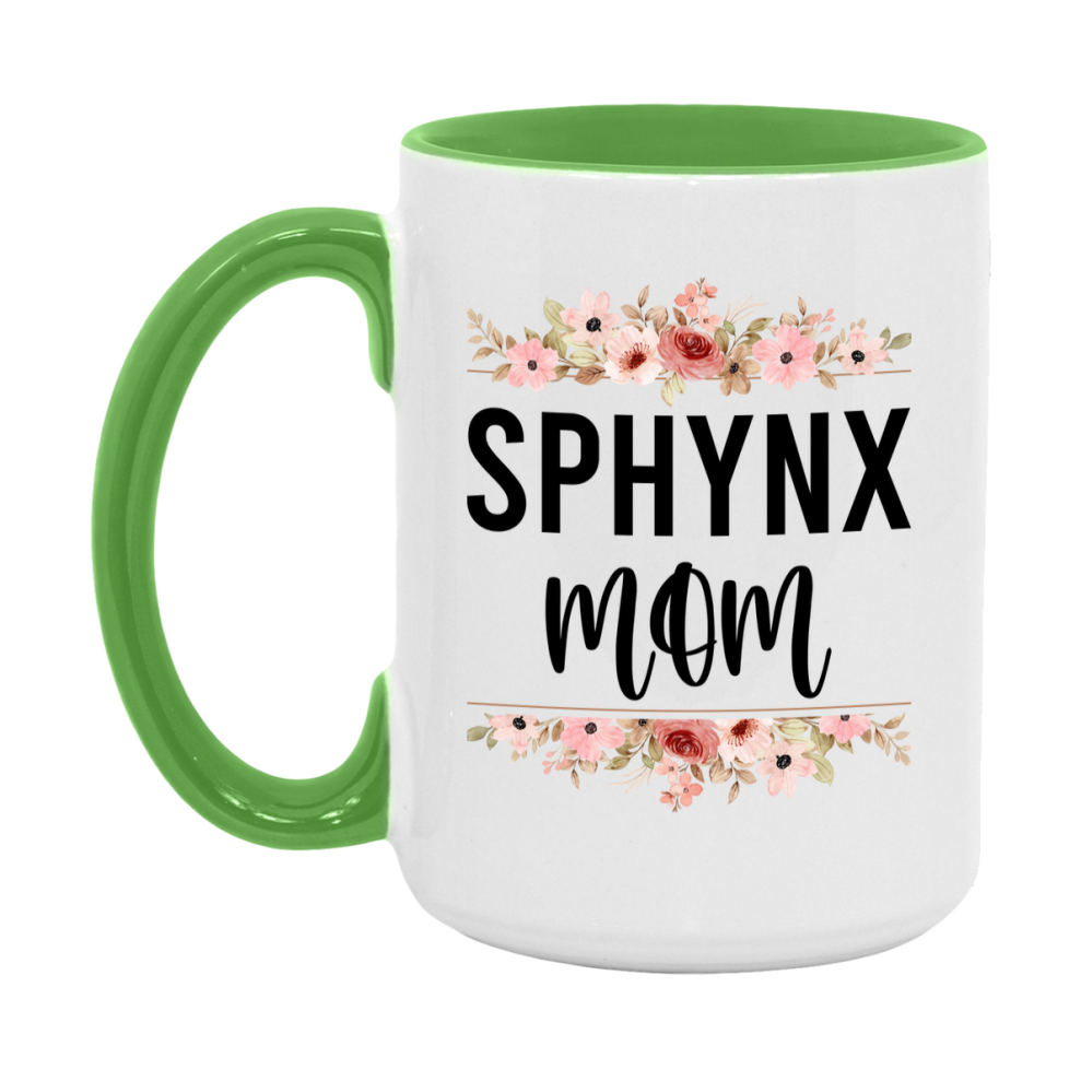 Sphynx Cat Mom Mug, Floral Cat Mug For Mom, 11Oz Or 15Oz Coffee Cup
