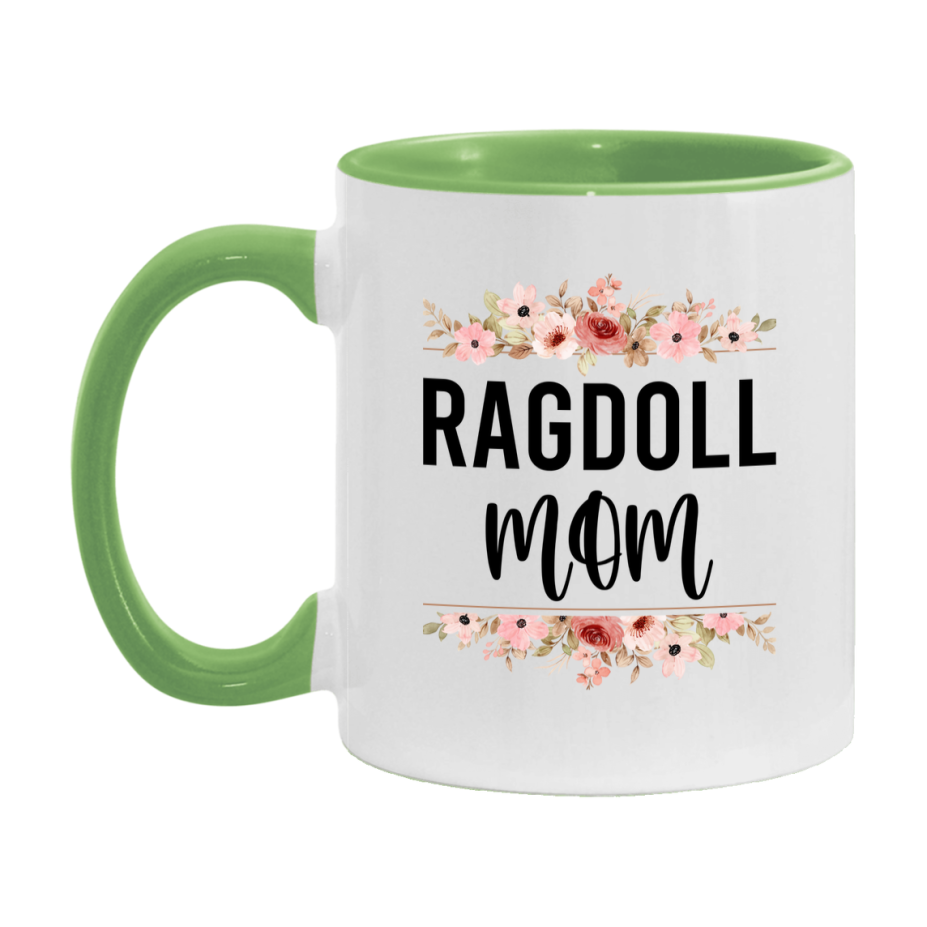 Ragdoll Cat Mom Mug, Floral Cat Mug For Mom, 11Oz Or 15Oz Coffee Cup