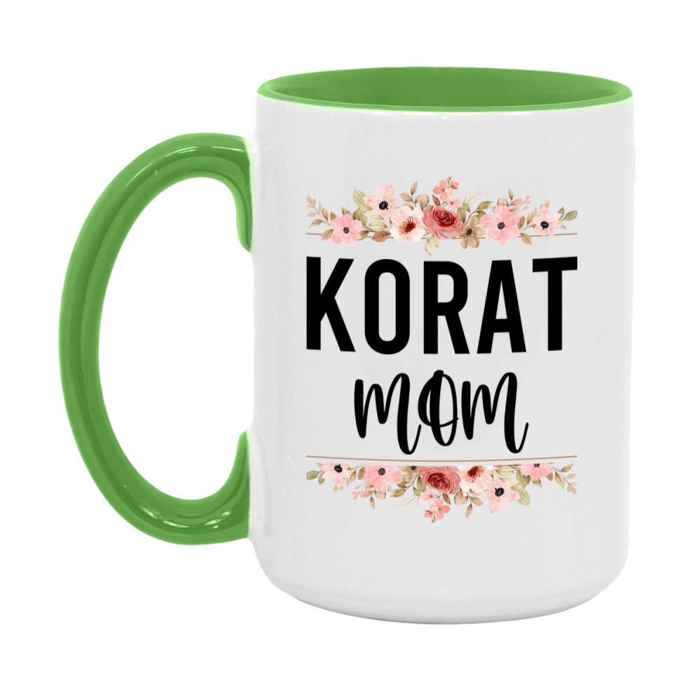 Korat Cat Mom Mug, Floral Cat Mug For Mom, 11Oz Or 15Oz Coffee Cup