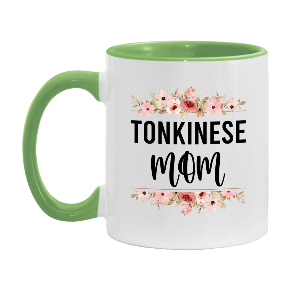 Tonkinese Cat Mom Mug, Floral Cat Mug For Mom, 11Oz Or 15Oz Coffee Cup
