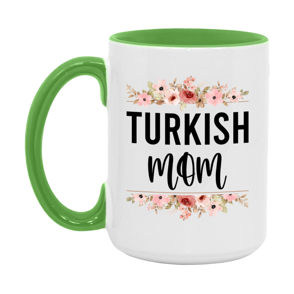 Turkish Cat Mom Mug, Floral Cat Mug For Mom, 11Oz Or 15Oz Coffee Cup