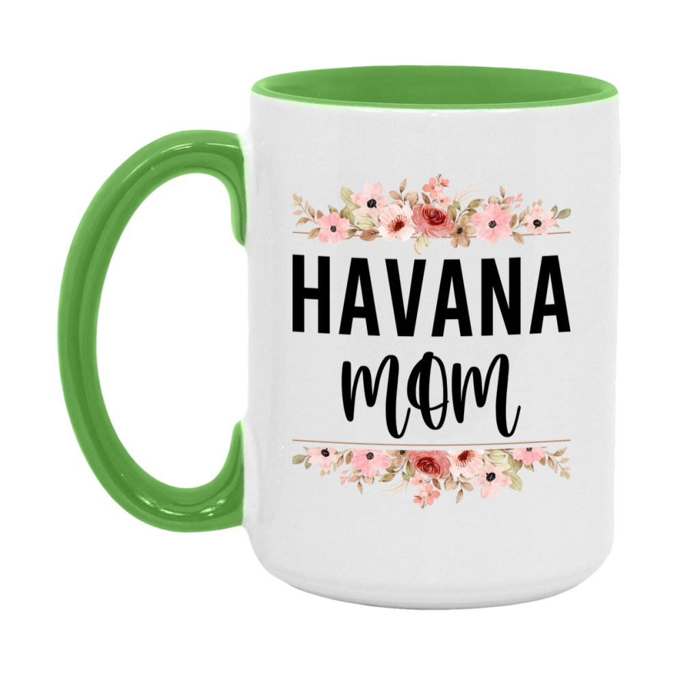 Havana Cat Mom Mug, Floral Cat Mug For Mom, 11Oz Or 15Oz Coffee Cup