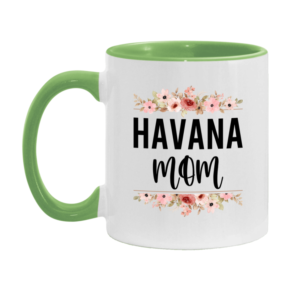 Havana Cat Mom Mug, Floral Cat Mug For Mom, 11Oz Or 15Oz Coffee Cup