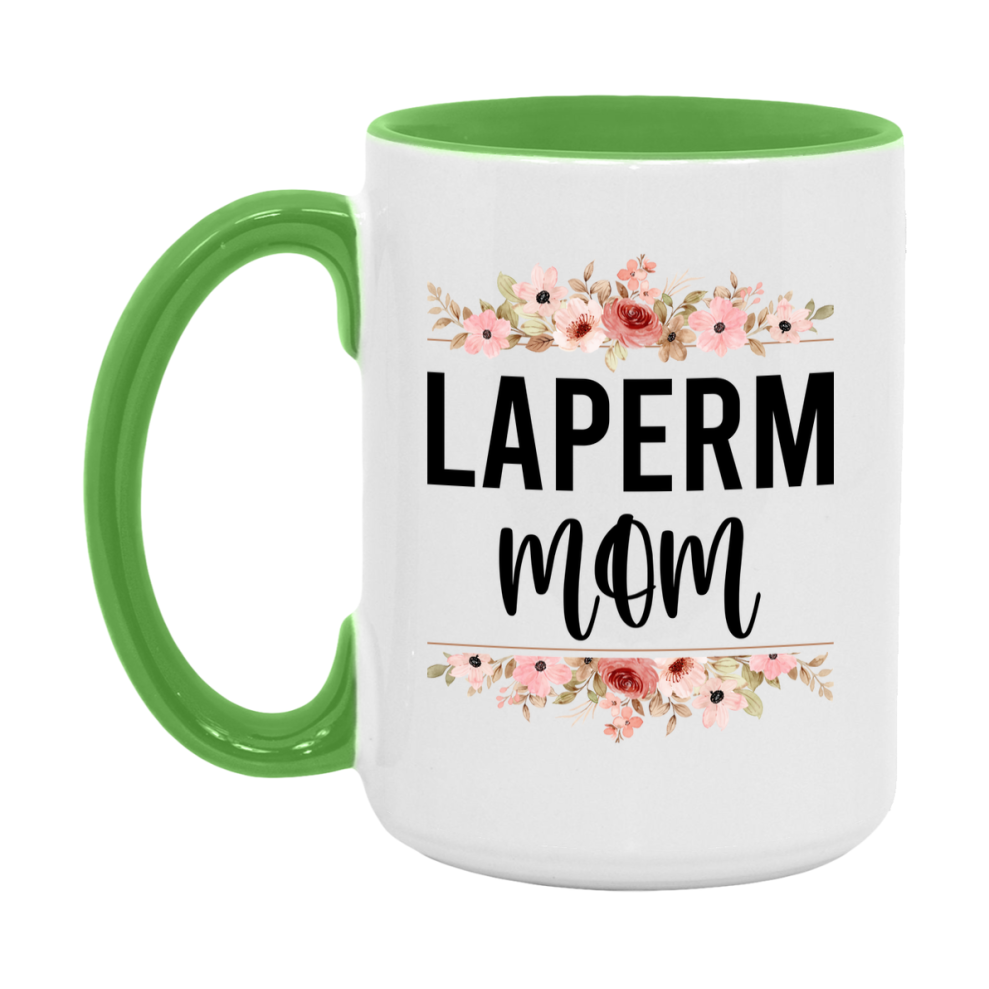 Laperm Cat Mom Mug, Floral Cat Mug For Mom, 11Oz Or 15Oz Coffee Cup